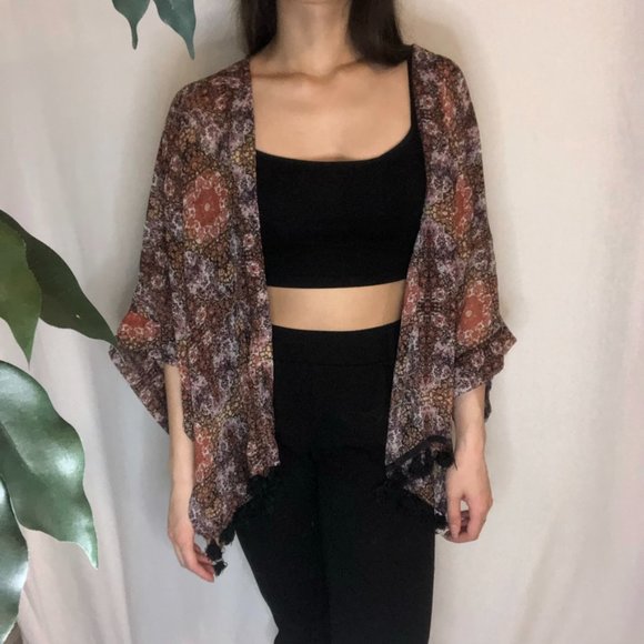 Colourful Warm Tone Patterned Kimono - Picture 10 of 12